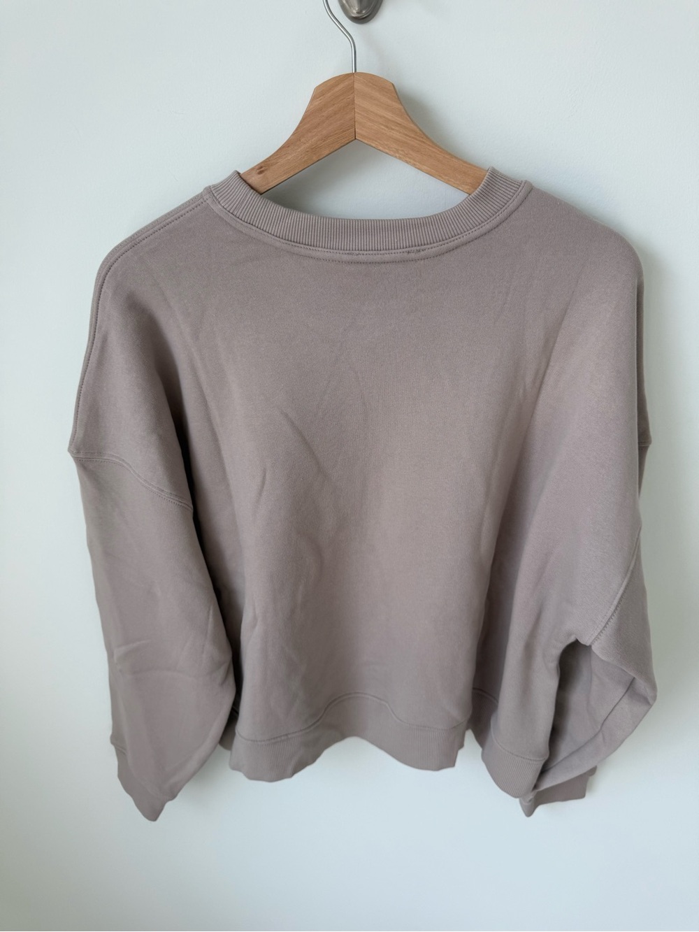 Zenana NWT Crewneck Sweater and Short Set in Ash Mocha | L - Picture 5 of 10